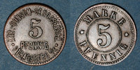 MONNAIES DE NECESSITE FRANCAISES 5 pfennig Strasbourg (67). Arb. Consum Genossenschaft. -