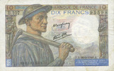 BILLETS DE LA BANQUE DE FRANCE 10 francs Banque de France. Billet. mineur, -