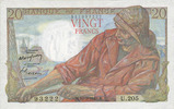 BILLETS DE LA BANQUE DE FRANCE 20 francs Banque de France. Billet. pêcheur, -