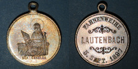ALSACE Alsace. Lautenbach. Association Ste Cécile - Bénédiction du drapeau. Médaille laiton argenté -