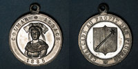ALSACE Colmar. Cavalcade au profit des pauvres. Etain. 30 mm, avec illet -