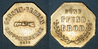 MONNAIES DE NECESSITE FRANCAISES 5 livres Ribeauvillé (68). Consum Verein. Fünf Pfund Brod ( de pain). Flan mince -