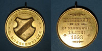 ALSACE bronze Alsace. Morschwiller le Bas. Chorale Ste Caecilia Consécration drapeau. Médaille doré -