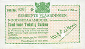 AUTRES BILLETS ETRANGERS 20 gulden Pays Bas. Gemeente Vlaardingen. -