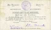 AUTRES BILLETS ETRANGERS 1 gulden Pays Bas. Gemeente Klundert. . -