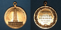ALSACE Bronze Huningue. Tournoi de gymnastique. . 28,72 mm, avec son illet -