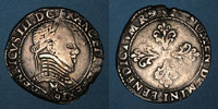 MONNAIES ROYALES 1/2 franc Monnayage de la Ligue au nom de Henri III (1589-1596). et point 5e. Toulouse -
