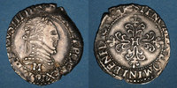 MONNAIES ROYALES 1/4 franc Monnayage de la Ligue au nom de Henri III (1589-1596). au col plat Toulouse -