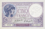 BILLETS DE LA BANQUE DE FRANCE 5 francs Banque de France. Billet. violet, -