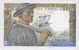 BILLETS DE LA BANQUE DE FRANCE 10 francs Banque de France. Billet. mineur, -