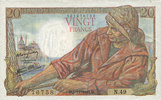 BILLETS DE LA BANQUE DE FRANCE 20 francs Banque de France. Billet. pêcheur, -