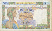 BILLETS DE LA BANQUE DE FRANCE 500 francs Banque de France. Billet. la Paix, -