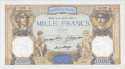 BILLETS DE LA BANQUE DE FRANCE 1000 francs Banque de France. Billet. Cérès et Mercure, -