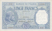 BILLETS DE LA BANQUE DE FRANCE 20 francs Banque de France. Billet. Bayard, -