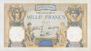 BILLETS DE LA BANQUE DE FRANCE 1000 francs Banque de France. Billet. Cérès et Mercure, -