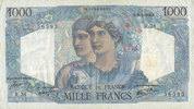 BILLETS DE LA BANQUE DE FRANCE 1000 francs Banque de France. Billet. Minerve et Hercule, -