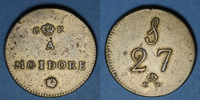 POIDS Portugal. Poids monétaire de la lisbonine ou moidore. Fabrication anglaise, fin 18e siècle -