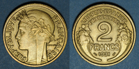 MONNAIES MODERNES FRANCAISES 2 francs 3e république (1870-1940). Morlon -