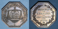 JETONS Jeton Notaires. Chateauroux. argent. Poinçons : abeille et ARGENT -