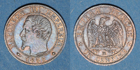 MONNAIES MODERNES FRANCAISES 1 centime 2e empire (1852-1870). tête nue Strasbourg -