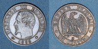 MONNAIES MODERNES FRANCAISES 1 centime 2e empire (1852-1870). tête nue Strasbourg -