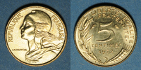 MONNAIES MODERNES FRANCAISES 5 centimes 5e république (1959- /). Marianne -