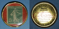 MONNAIES DE NECESSITE FRANCAISES 5 centimes Bordeaux. Caobania. (vert/rouge) -