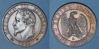 MONNAIES MODERNES FRANCAISES 5 centimes 2e empire (1852-1870). tête laurée -