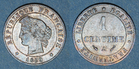 MONNAIES MODERNES FRANCAISES 1 centime 3e république (1870-1940). Cérès -