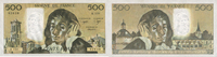 BILLETS DE LA BANQUE DE FRANCE 500 francs Banque de France. Billet. (Pascal) -