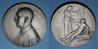 MEDAILLES bronze Cardinal Mercier , archevêque de Malines. Médaille argenté -