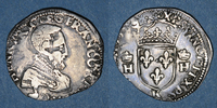 MONNAIES ROYALES teston Henri II (1547-1559). 1/2 2e type, Bordeaux -