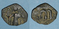 ISLAM Follis Syrie. Monnayage pseudo-byzantin (638-c.670). figure impériale debout tenant une longue croi -