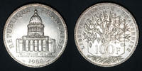 MONNAIES MODERNES FRANCAISES 100 francs 5e république (1959- ). Panthéon, -