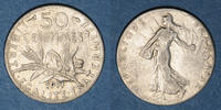MONNAIES MODERNES FRANCAISES 50 centimes 3e république (1870-1940). Semeuse -