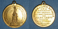 MEDAILLES Paris. Erection de la statue de la République. Médaille laiton -
