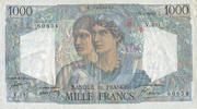 BILLETS DE LA BANQUE DE FRANCE 1000 francs Banque de France. Billet. Minerve et Hercule, -