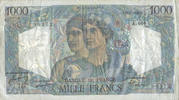 BILLETS DE LA BANQUE DE FRANCE 1000 francs Banque de France. Billet. Minerve et Hercule, -