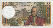 BILLETS DE LA BANQUE DE FRANCE 10 francs Banque de France. Billet. Voltaire, -