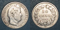 MONNAIES MODERNES FRANCAISES 50 centimes Louis-Philippe (1830-1848). -