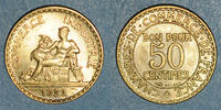 MONNAIES MODERNES FRANCAISES 50 centimes 3e république (1870-1940). Chambre de commerce -