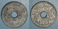 ANCIENNES COLONIES FRANCAISES 20 centimes Tunisie. Ahmed II, bey (1348-1361H = 1929-1942). 1942 -
