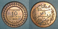 ANCIENNES COLONIES FRANCAISES 10 centimes Tunisie. Mohammed En-Naceur . 1908A -