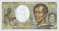 BILLETS DE LA BANQUE DE FRANCE 200 francs Banque de France. Billet. (Montesquieu), -
