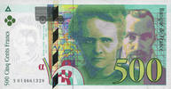 BILLETS DE LA BANQUE DE FRANCE 500 francs Banque de France. Billet. (Pierre et Marie Curie), -