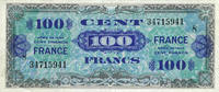 BILLETS DU TRESOR 100 francs Billet. France, type américain, 1945, série 8 -