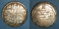 ISLAM 1242H Tunisie. Ottomans. Mahmud II (1223-1255H). Piastre Tunis Léger trèflage / avers, TB à TTB
