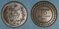 ANCIENNES COLONIES FRANCAISES 10 centimes Tunisie. Ali III, bey (1299-1320H = 1882-1902). (= 1891) -
