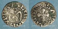 AUTRES MONNAIES PROVINCIALES Denier Dauphiné. Evêché de Valence. Monnayage anonyme (XIIe - XIIIe siècle). -