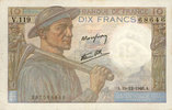 BILLETS DE LA BANQUE DE FRANCE 10 francs Banque de France. Billet. mineur, -